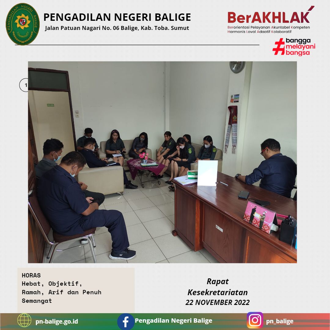 Rapat Berjenjang Kesekretariatan dan Evaluasi PPNPN untuk periode November 2022 Rapat Berjenjang Kesekretariatan dan Evaluasi PPNPN untuk periode November 2022